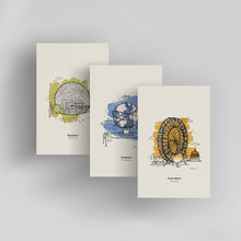 Load image into Gallery viewer, World Fair Landmarks / Small Art Prints