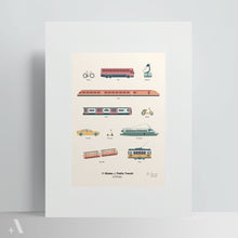 Load image into Gallery viewer, Modes of Public Transit in Europe / Poster Art Print