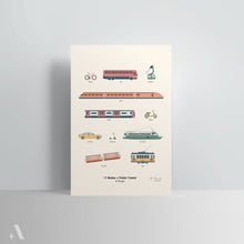 Load image into Gallery viewer, Modes of Public Transit in Europe / Poster Art Print