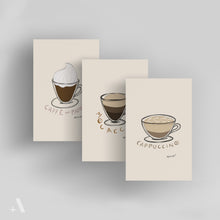 Load image into Gallery viewer, Italian Espresso Drinks / Small Art Prints