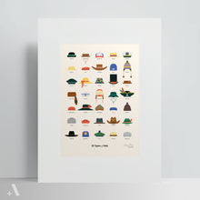 Load image into Gallery viewer, Types of Hats / Poster Art Print
