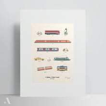 Load image into Gallery viewer, Modes of Public Transit in Europe / Poster Art Print
