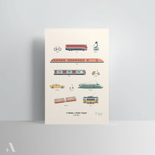 Load image into Gallery viewer, Modes of Public Transit in Europe / Poster Art Print
