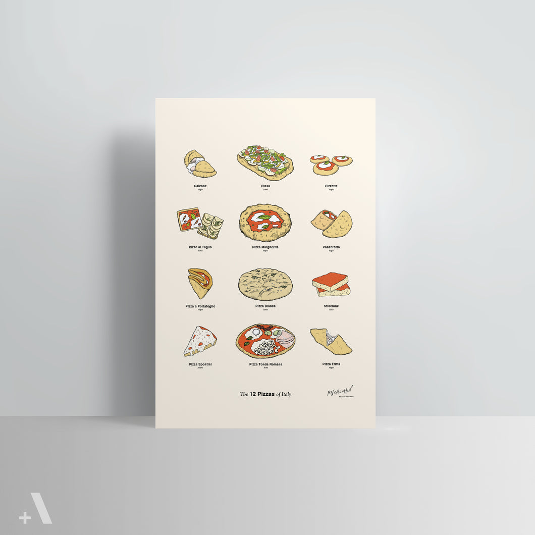 Pizzas of Italy / Poster Art Print