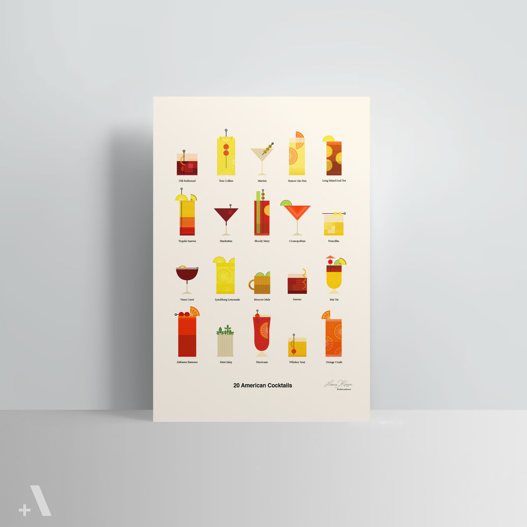 American Cocktails / Poster Art Print
