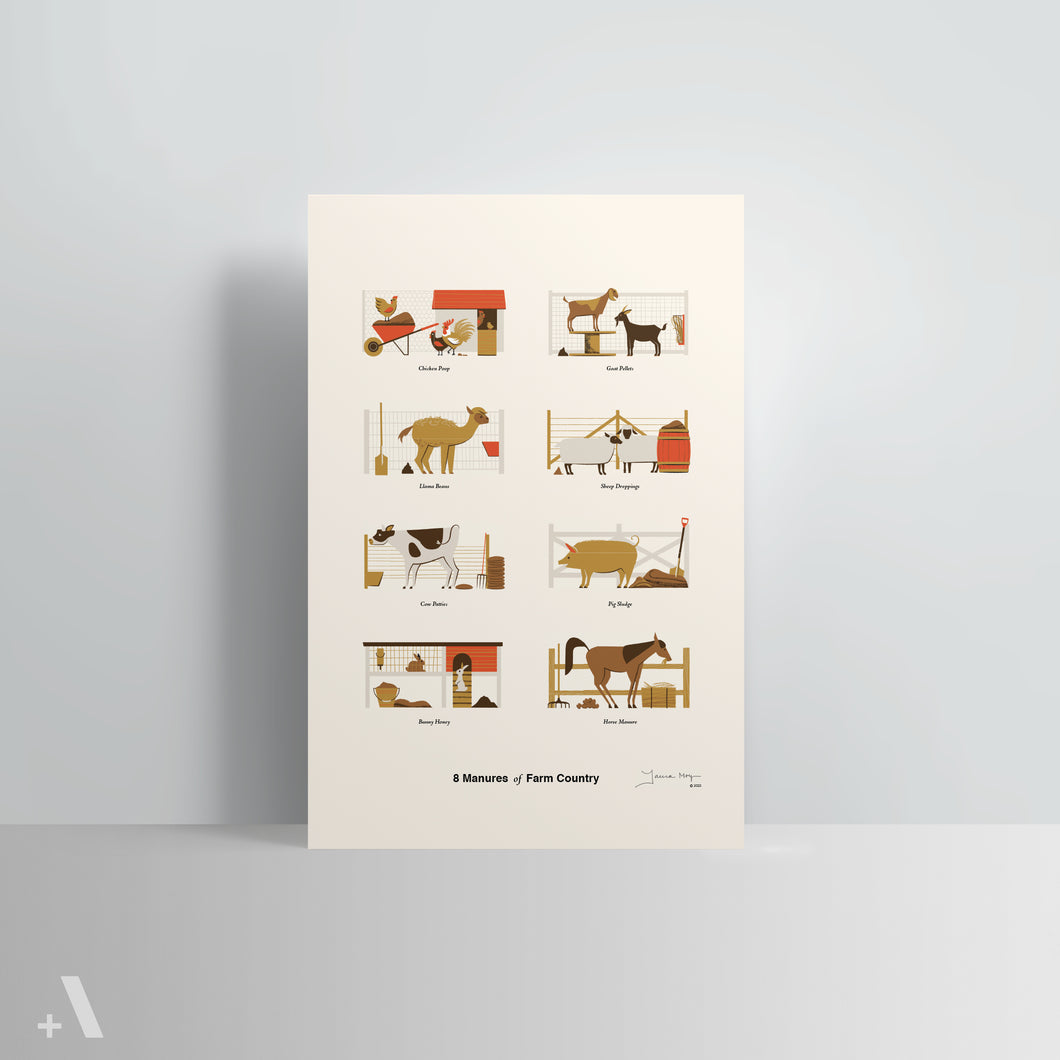 Animal Manures of Farm Country / Poster Art Print