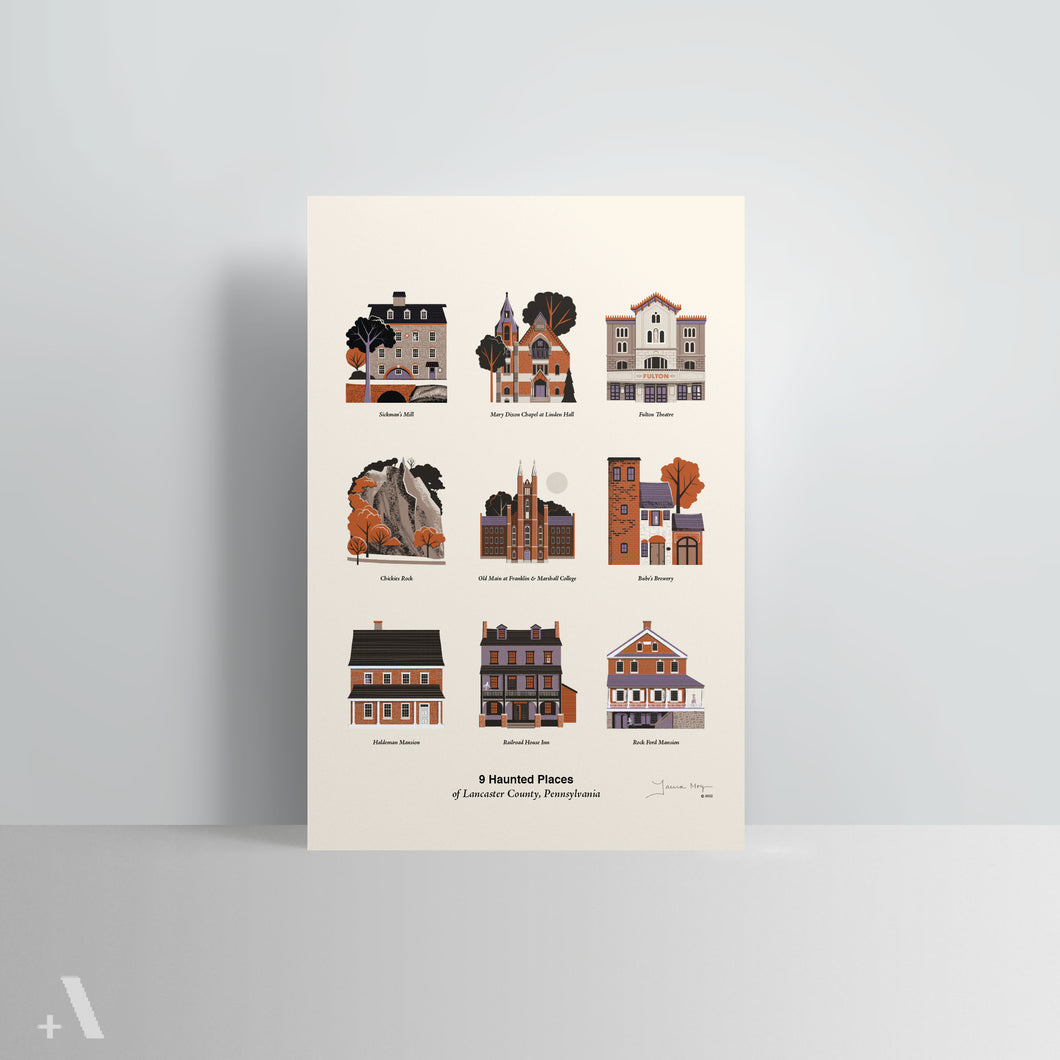 Haunted Places of Lancaster County | Poster Art Print