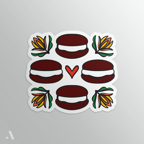 Whoopie Pies sticker featuring a hand-drawn illustration of this beloved Pennsylvania Dutch dessert. Die-cut and printed with a matte finish, ideal for adding charm to your favorite items.