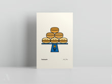 Load image into Gallery viewer, A small art print from the Pennsylvania dutch delicacies food collection featuring an illustration of Fastnacht
