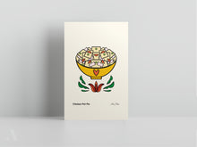 Load image into Gallery viewer, A small art print from the Pennsylvania dutch delicacies food collection featuring an illustration of Chicken Pot Pie
